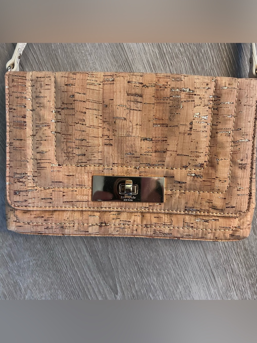 Kate Spade Bay Terrace Crossbody Bag, Cork, Gold, Ivory